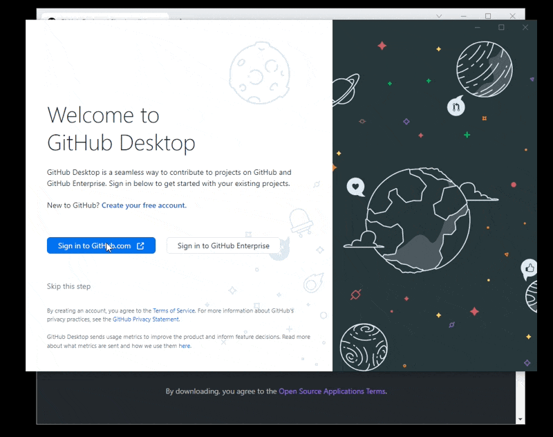 Sign in to GitHub from the Desktop App