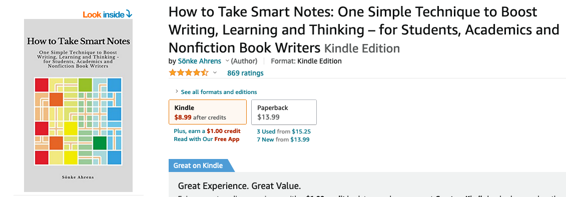 AmazonSmile How to Take Smart Notes One Simple