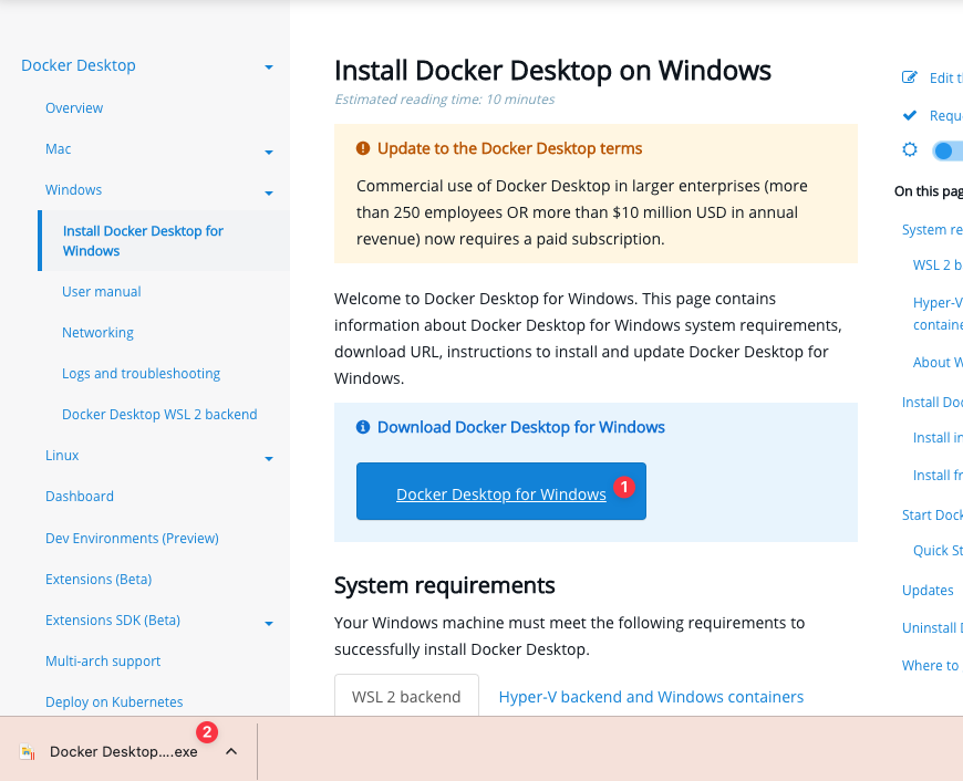 Download docker to desktop